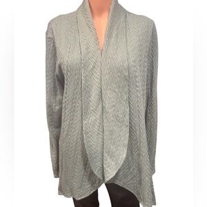 NWOT Textured Open Front Cardigan In Sage Green XL